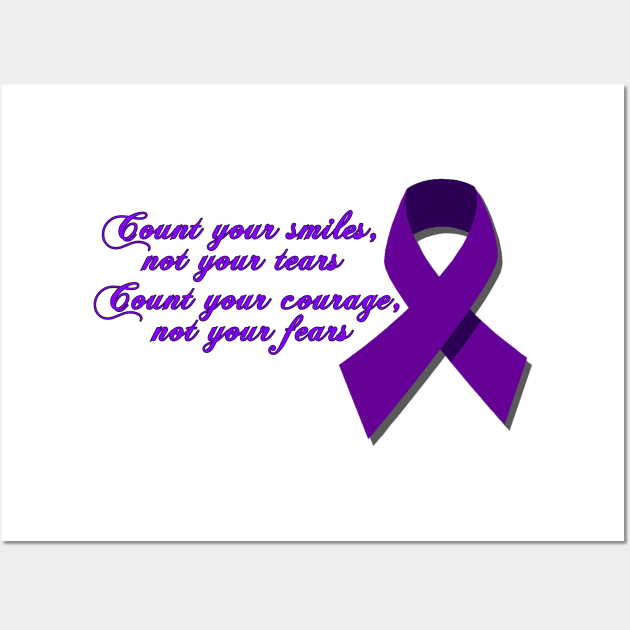 Count Your Smiles Purple Awareness Ribbon Wall Art by imphavok